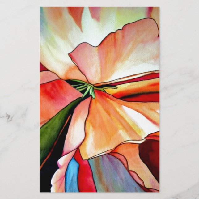 Rainbow Begonia Blume Aquarellkunst (Vorderseite)