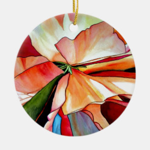 Rainbow Begonia Blume Aquarellkunst Keramik Ornament