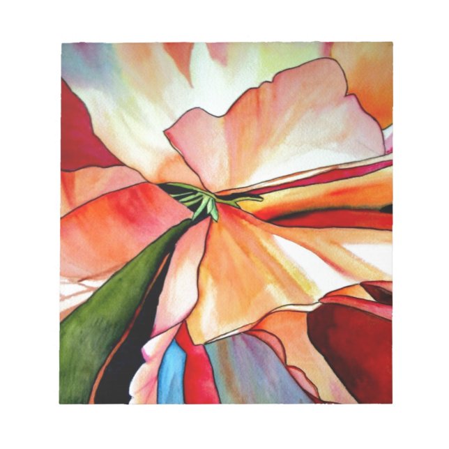 Rainbow Begonia Blume Aquarellkunst Notizblock (Vorderseite)