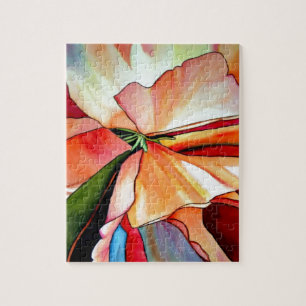 Rainbow Begonia Blume Aquarellkunst Puzzle