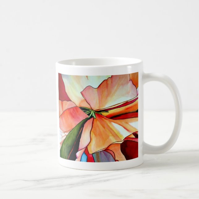 Rainbow Begonia Blume Aquarellkunst Tasse (Rechts)