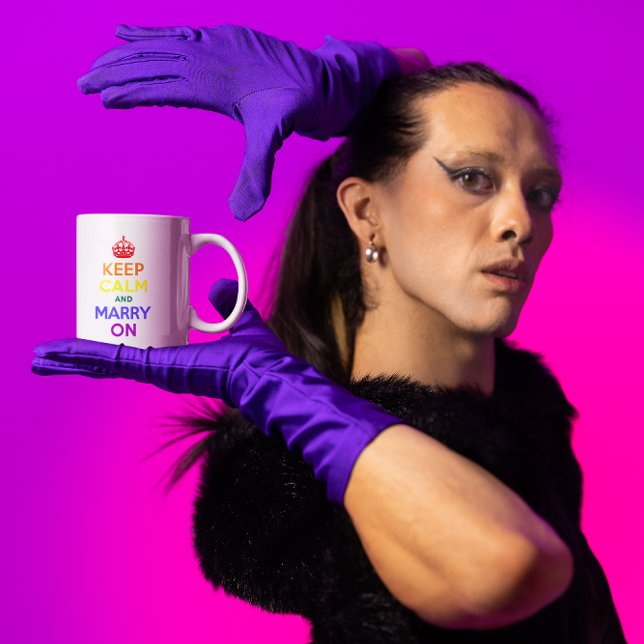 Rainbow Behielt Calm und heiraten weiter Kaffeetasse (Keep Calm and Marry On)