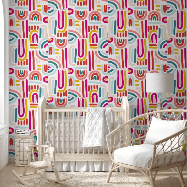 Rainbow Beige Wall Wallpaper – Soft & Modern Kids  Tapete (Kinder)