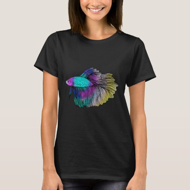 Rainbow Betta Fish 379 T-Shirt (Vorderseite)