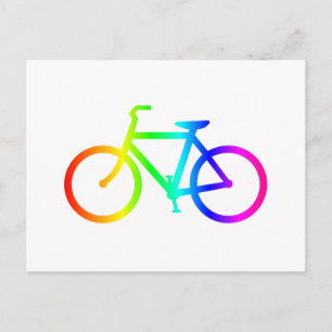 Rainbow Bicycle 4 Postkarte