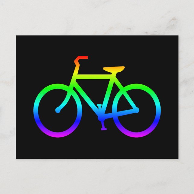 Rainbow Bicycle Postkarte (Vorderseite)