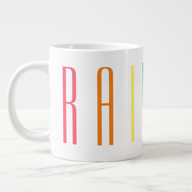 RAINBOW Big White Tasse (Links)