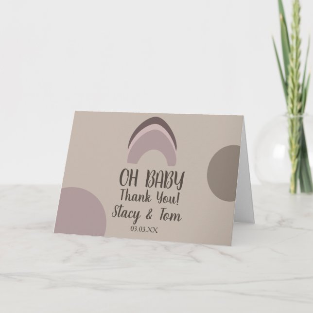 Rainbow Bio Formen Bohemische Babydusche Dank Karte (Vorderseite)