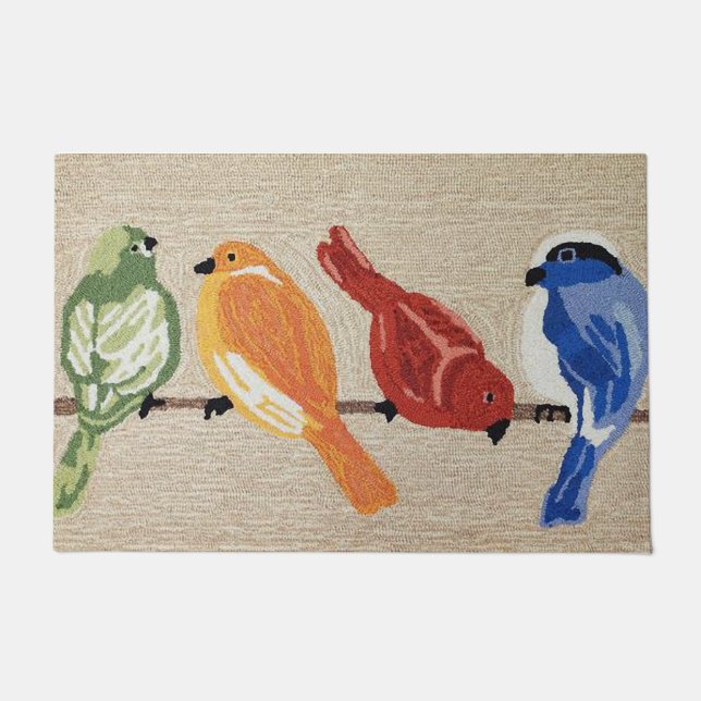 Rainbow Bird Doormat| Bird Doormat Gift Fußmatte (Vorderseite)