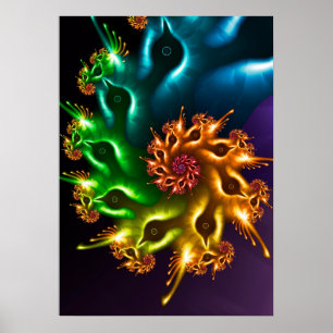 Rainbow-Bird-Fraktal Poster