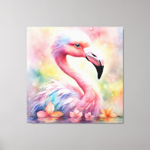 Rainbow Birds Flamingo 1 Leinwanddruck