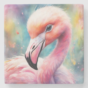 Rainbow Birds Flamingo 2 Steinuntersetzer