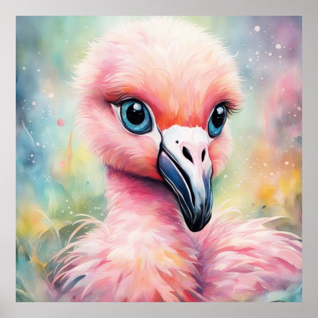 Rainbow Birds Flamingo 3 Poster (Vorne)
