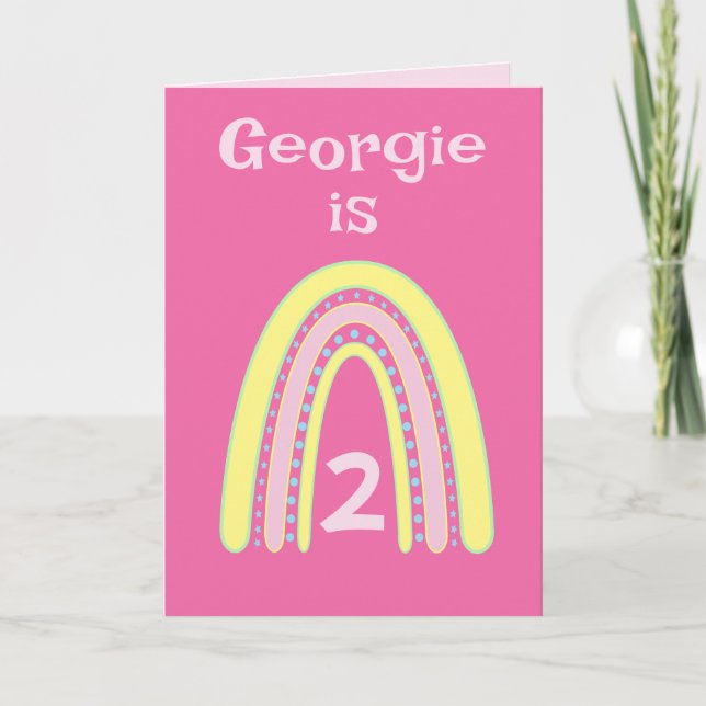 Rainbow Birthday Age Card Karte (Vorderseite)