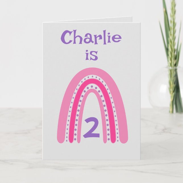 Rainbow Birthday Age Card Karte (Vorderseite)