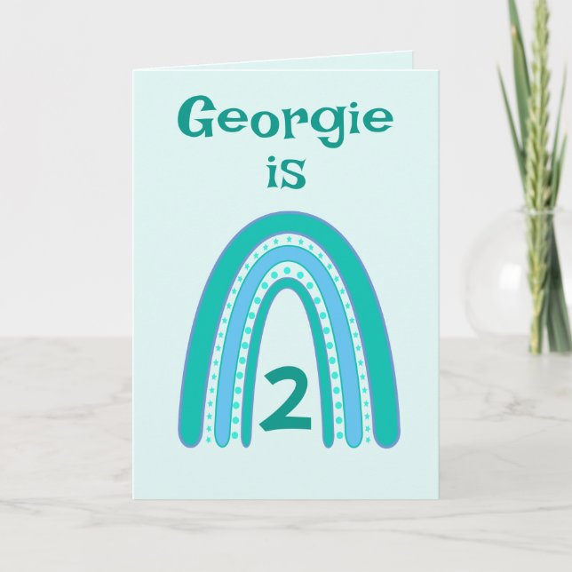 Rainbow Birthday Age Card Karte (Vorderseite)