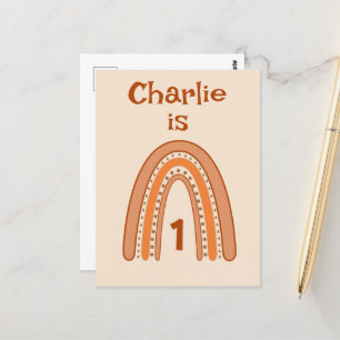 Rainbow Birthday Age Postkarte