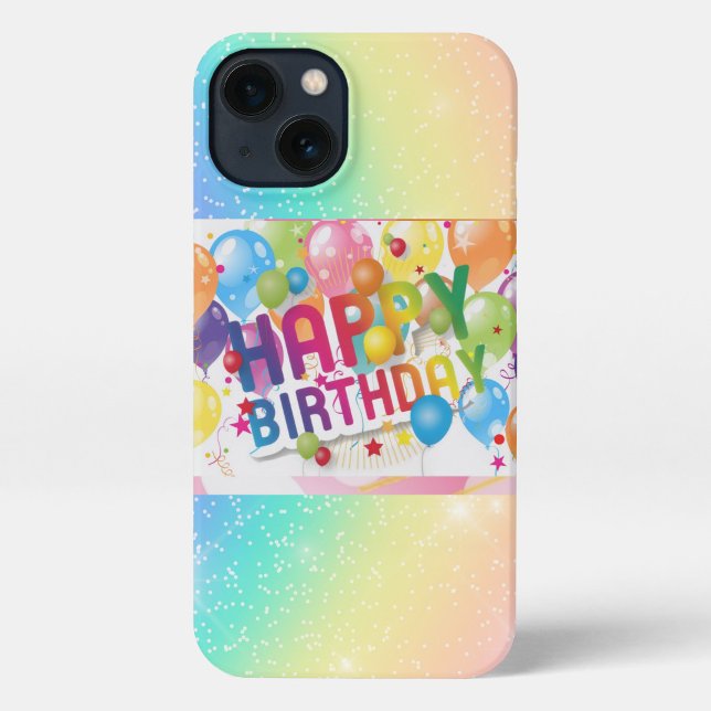 Rainbow Birthday Balloon Phone Case iPhone Hülle ("Birthday Vibes, right in your hand")