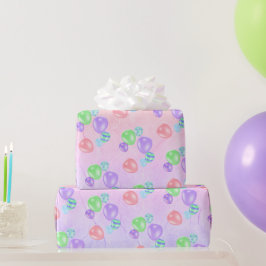 Rainbow Birthday Balloons Geschenkpapier