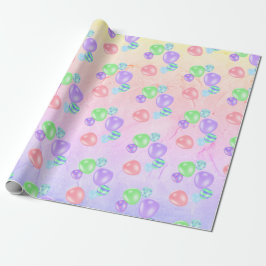 Rainbow Birthday Balloons Geschenkpapier