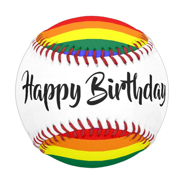 #rainbow Birthday Baseball von dalDesignNZ (Rückseite)