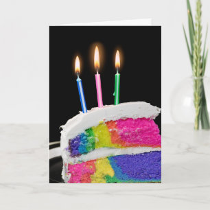 Rainbow Birthday Cake Karte