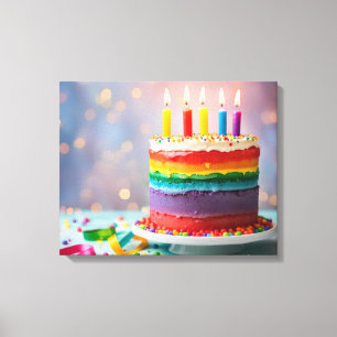 Rainbow Birthday Cake Leinwanddruck