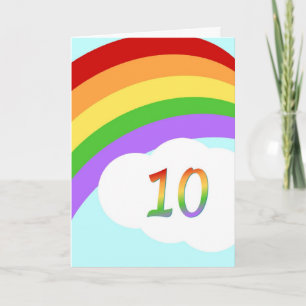 Rainbow Birthday Card für 10-Jährige Karte