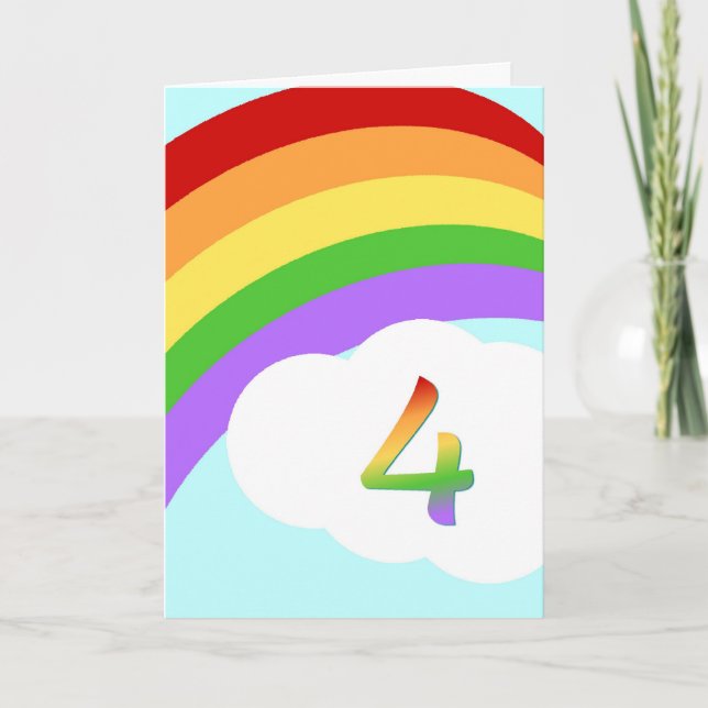 Rainbow Birthday Card für 4 Jahre Karte (Vorderseite)