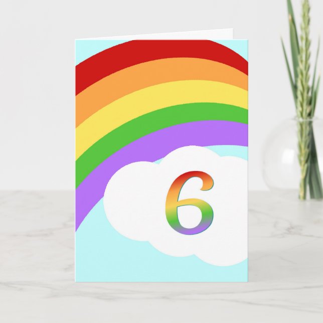 Rainbow Birthday Card für 6 Jahre Karte (Vorderseite)