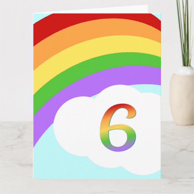 Rainbow Birthday Card für 6 Jahre Karte (Vorderseite)