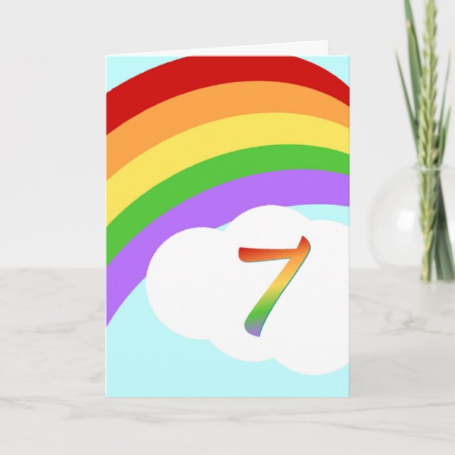 Rainbow Birthday Card für 7 Jahre Karte (Vorderseite)