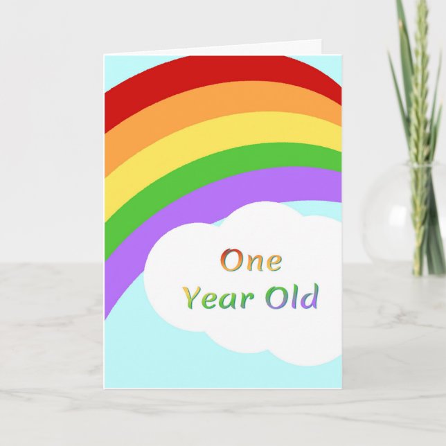 Rainbow Birthday Card für ein Jahr Karte (Vorderseite)