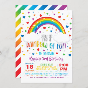 Rainbow Birthday Einladung