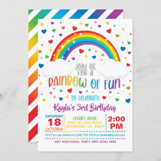 Rainbow Birthday Einladung