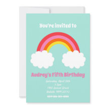 Rainbow Birthday Einladung