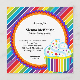 Rainbow Birthday Einladung