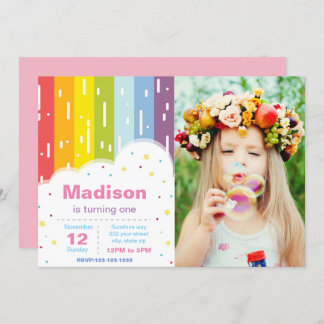 Rainbow Birthday Einladung