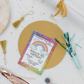Rainbow Birthday Einladung