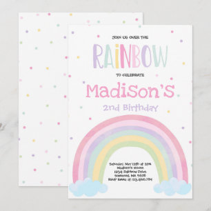 Rainbow Birthday Einladung Pastel Rainbow Party