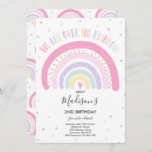 Rainbow Birthday Einladung Pastel Rainbow Party