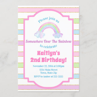 Rainbow Birthday Einladung Rainbow Girl