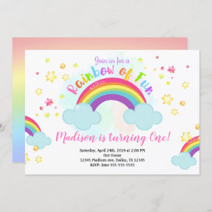 Rainbow Birthday Einladung, Regenbogen des Fun Inv Einladung