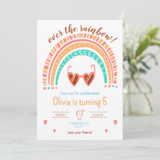Rainbow Birthday Einladung Wasserfarbe Regenbogen