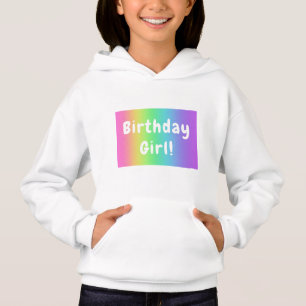 Rainbow Birthday Girl's Hoodie