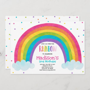 Rainbow Birthday Invasion Hell Rainbow Party Einladung