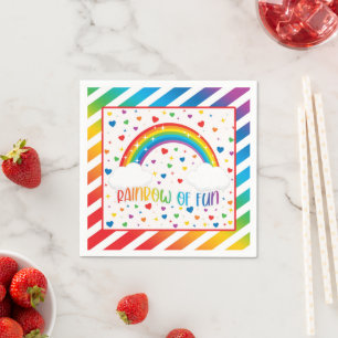 Rainbow Birthday Napkin Serviette