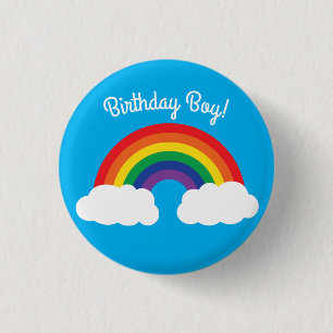 Rainbow Birthday Party Button