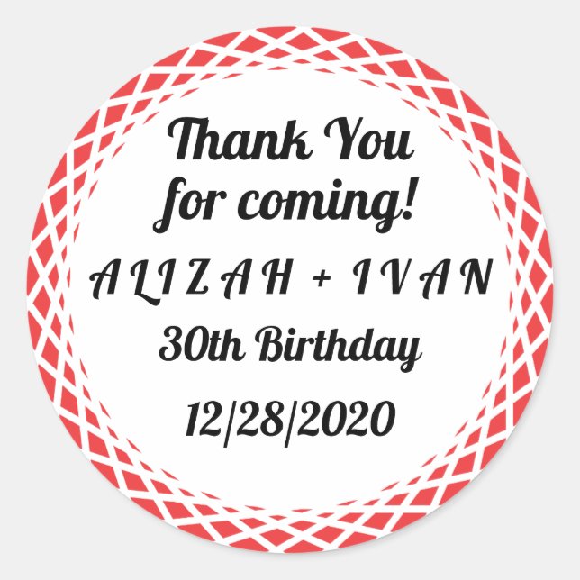 Rainbow Birthday Party Danke Stickers (Vorderseite)