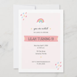 Rainbow Birthday Party Einladung